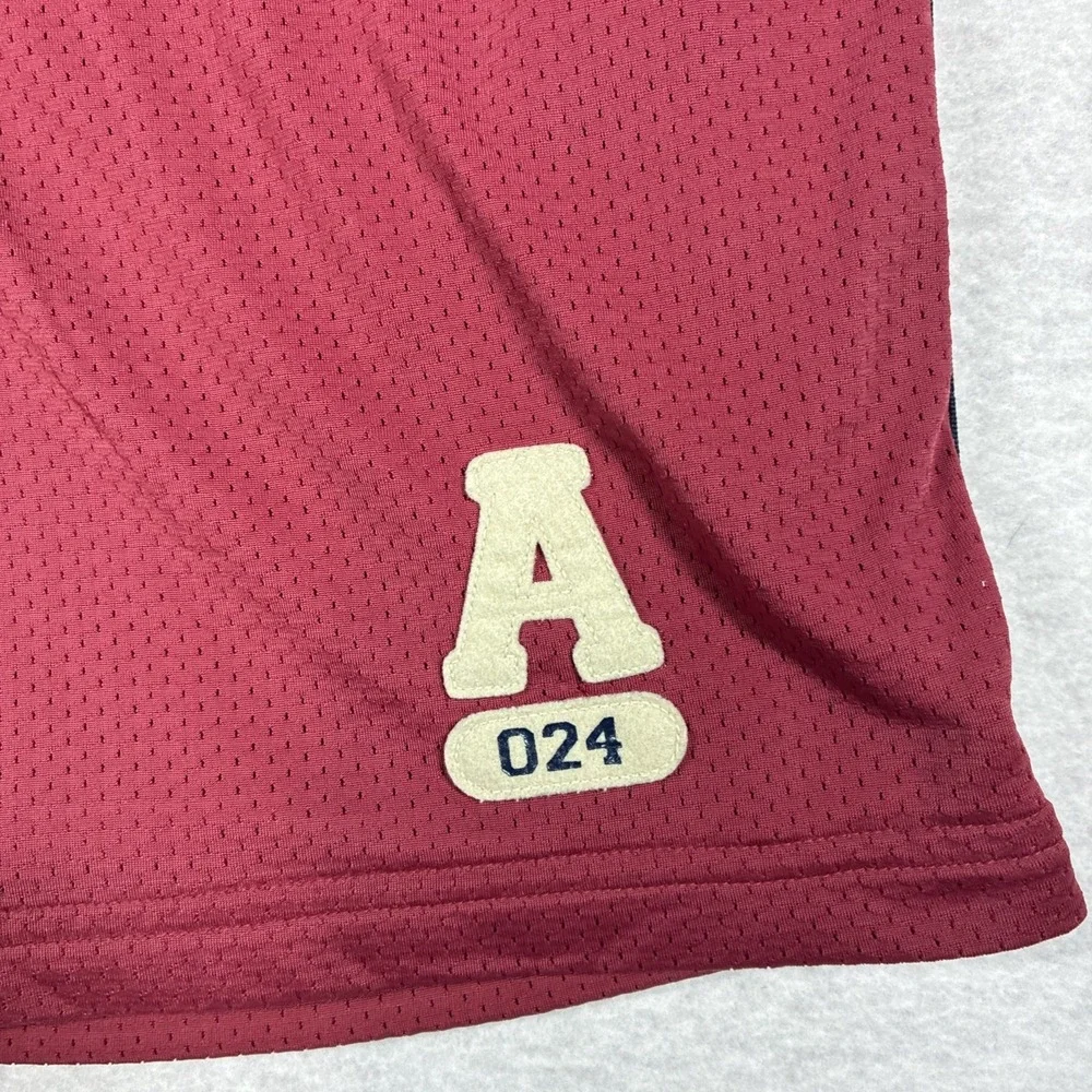 Vintage American Eagle Mens Basketball Shorts Y2K Large Red A24 Mesh Preppy